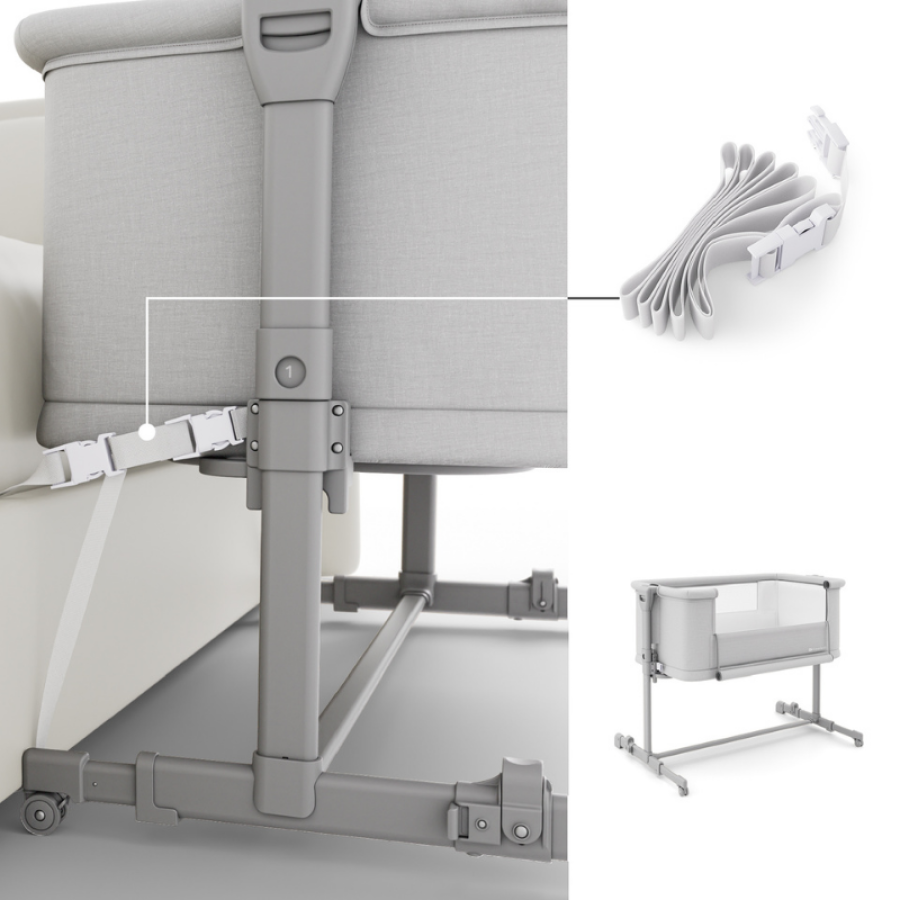 Бебешка кошара KinderKraft Nestee Grow 2 Light Grey