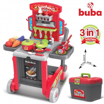 Детска кухня Buba Little Chef 008-930, Куфар, Червен