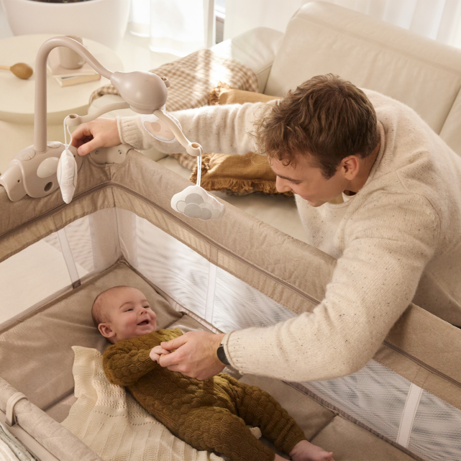 Сгъваема бебешка кошара с аксесоари Kinderkraft Leody Up Grey