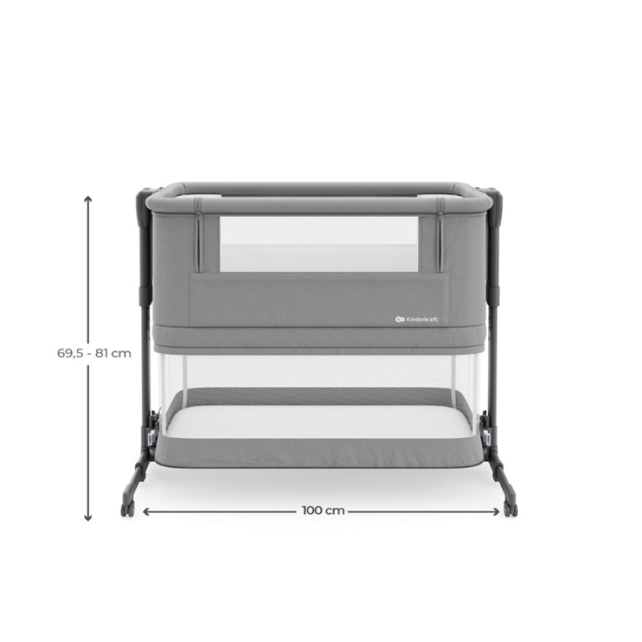 Бебешка кошара KinderKraft Nestee Grow 2 Dark Grey