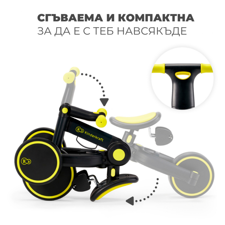 Kinderkraft триколка 3в1 4TRIKE Yellow