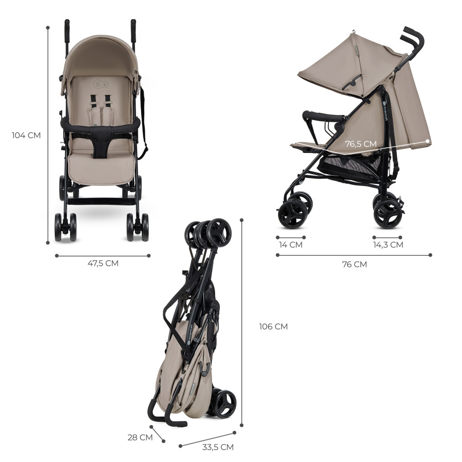 Kinderkraft бебешка количка Tik Stone Beige