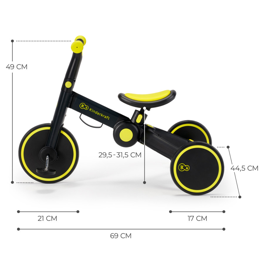 Kinderkraft триколка 3в1 4TRIKE Black