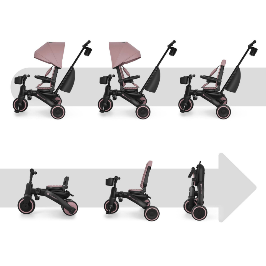 Сгъваема триколка Kinderkraft Jazz 3 розова
