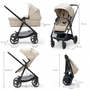 Kinderkraft NEWLY бебешка количка 4в1 SAND BEIGE