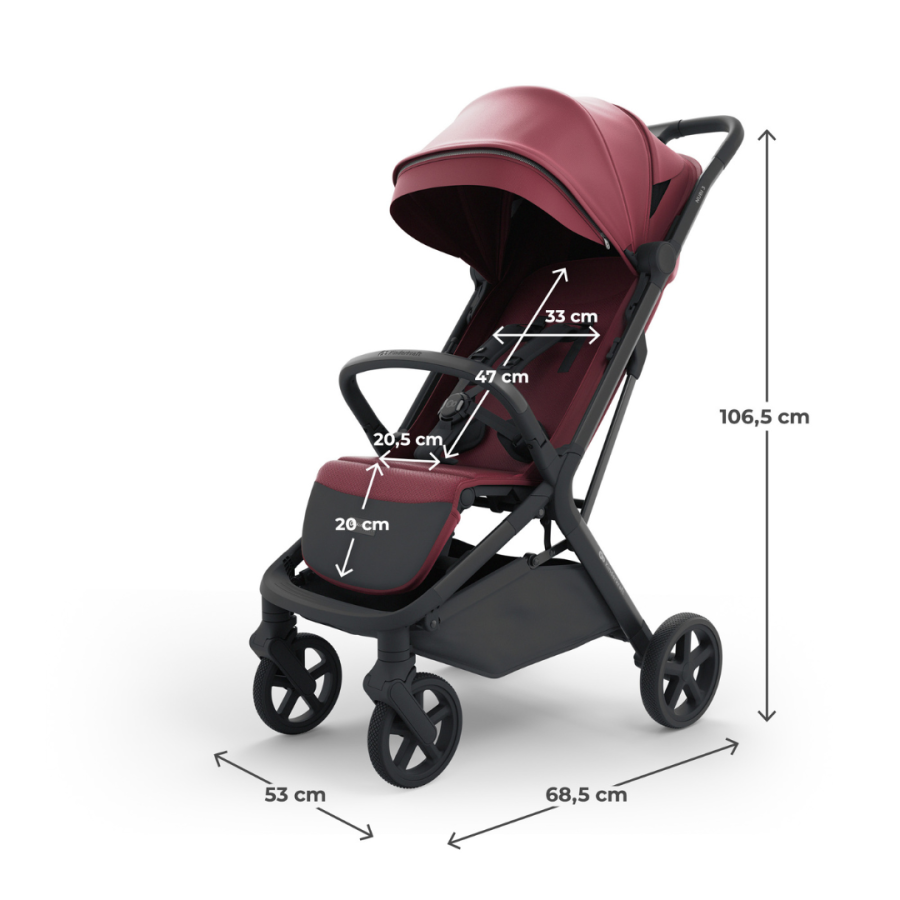 Бебешка количка Kinderkraft Nubi 3 Dark Ruby