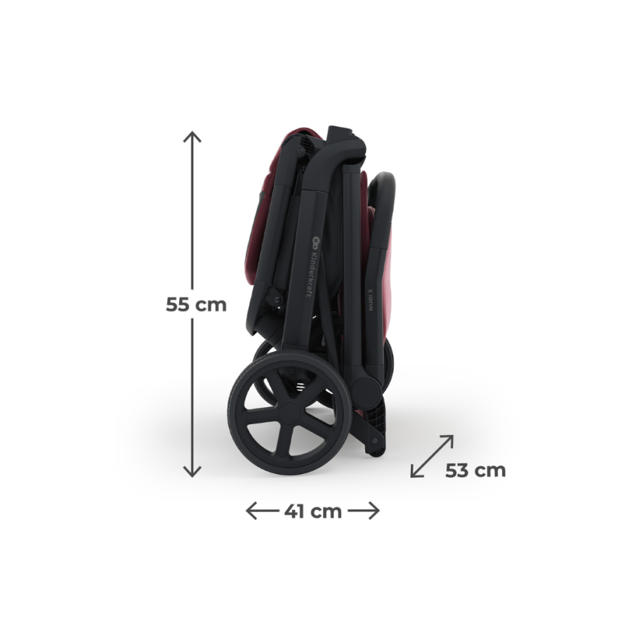 Бебешка количка Kinderkraft Nubi 3 Dark Ruby