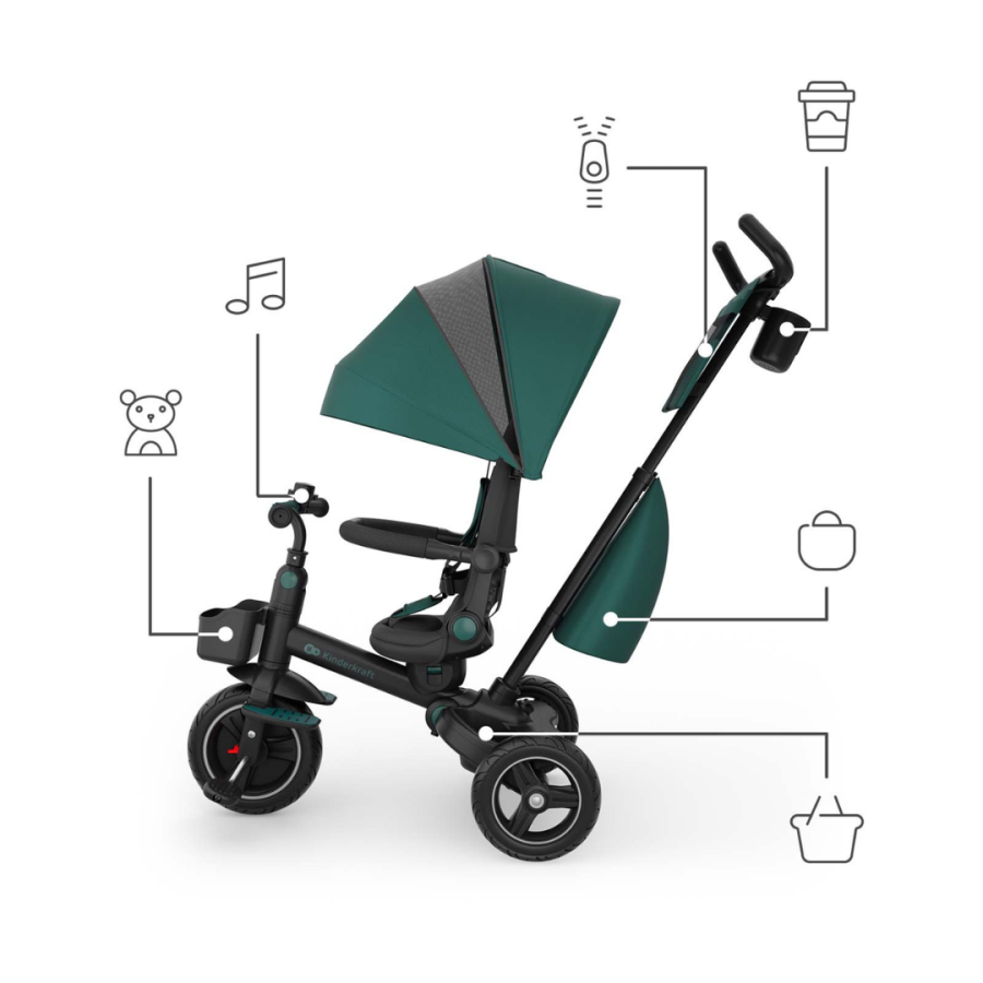 Детска триколка KinderKraft Spinstep 2 Plus зелена