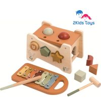Дървена играчка с ксилофон 2в1