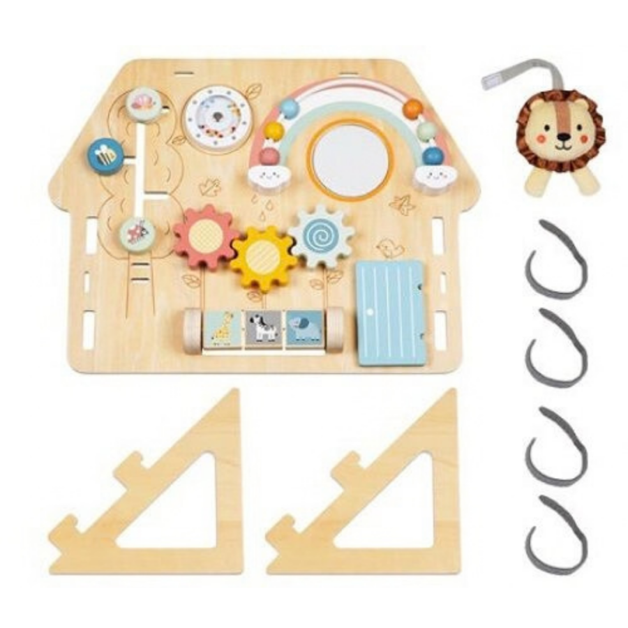 Дървена занимателна дъска/ бизи борд Lion's House
