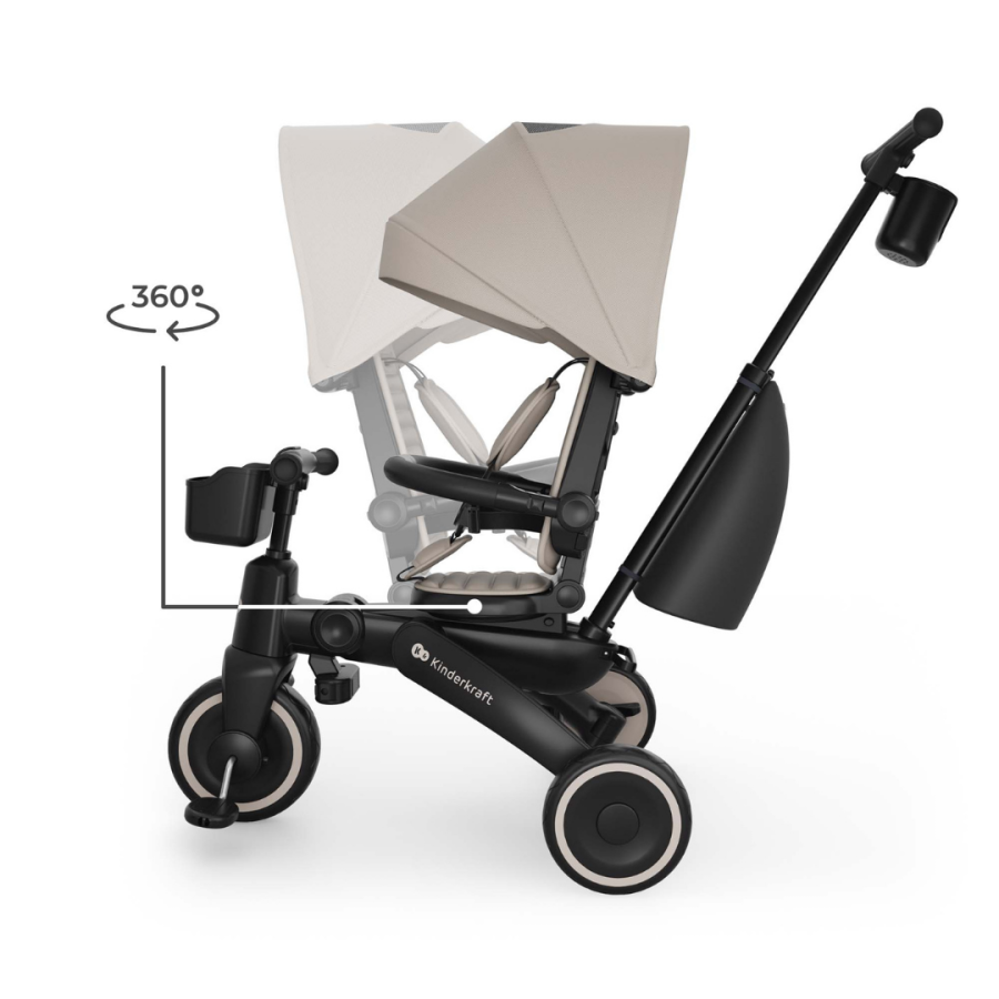 KinderKraft Jazz 3 сгъваема триколка бежова