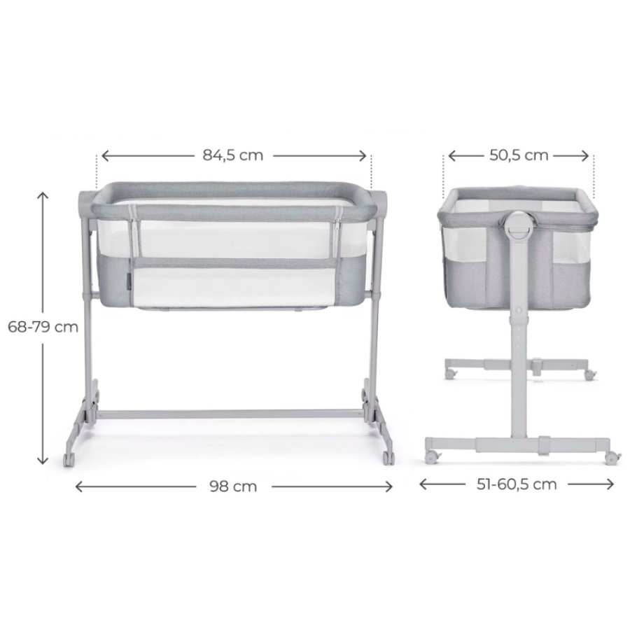 Бебешка кошара KinderKraft Nestee Up 2 Light Grey