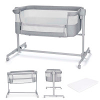 Бебешка кошара KinderKraft Nestee Up 2 Light Grey