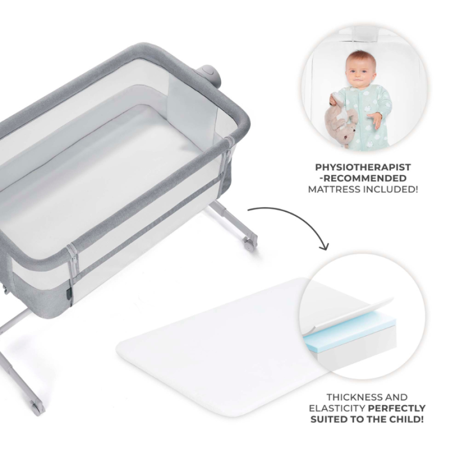Бебешка кошара KinderKraft Nestee Up 2 Light Grey