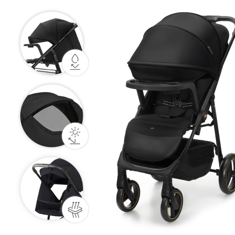 Бебешка количка с табла Kinderkraft Trig 3 Onyx Black