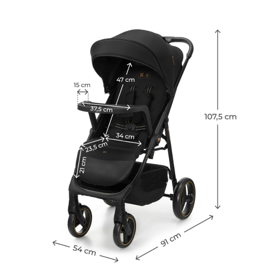 Бебешка количка с табла Kinderkraft Trig 3 Onyx Black