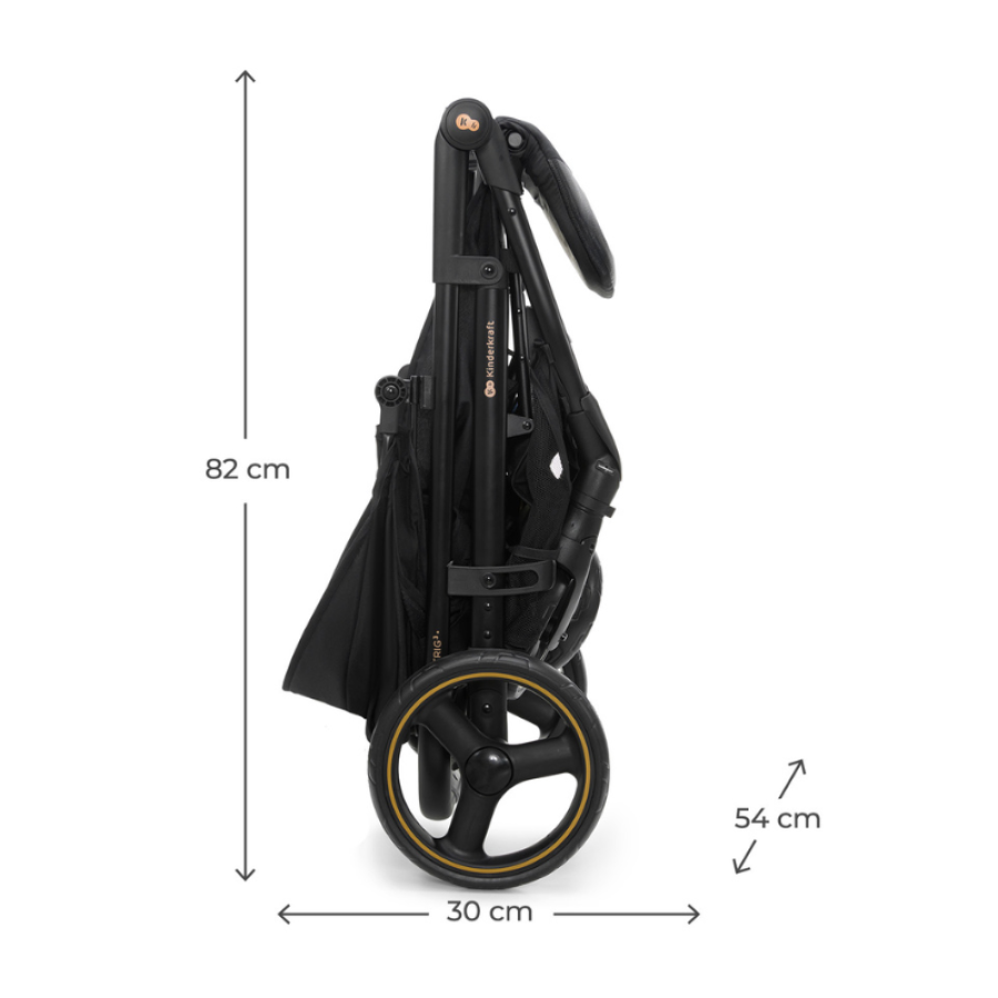 Бебешка количка с табла Kinderkraft Trig 3 Onyx Black