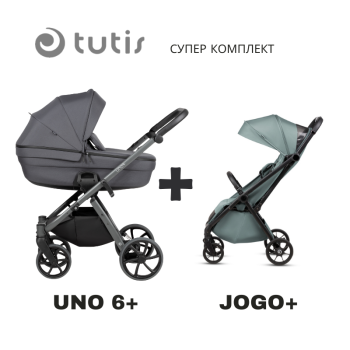 Tutis UNO 6+ бебешка количка 2в1 169 Antracite + JOGO+ mint