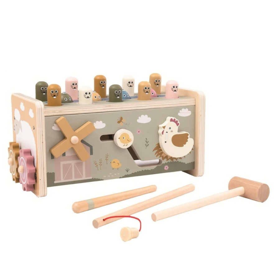 Дървена играчка с ксилофон 2в1 Farm