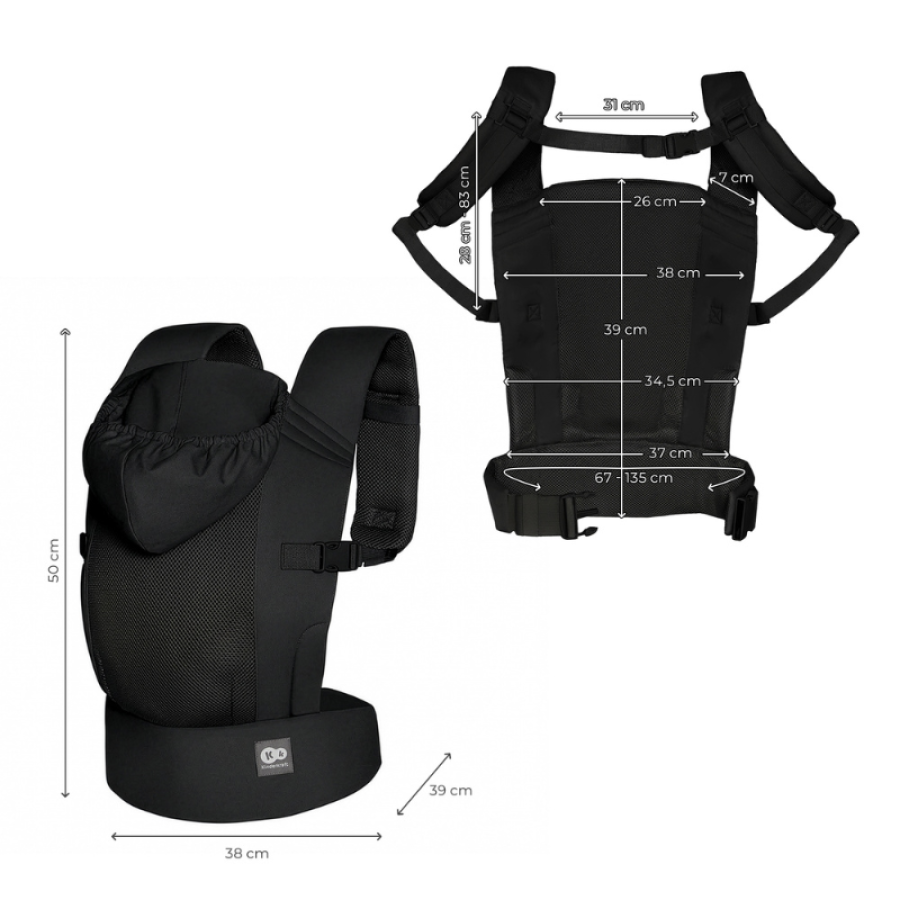 Ергономична раница Kinderkraft CarryBee Black