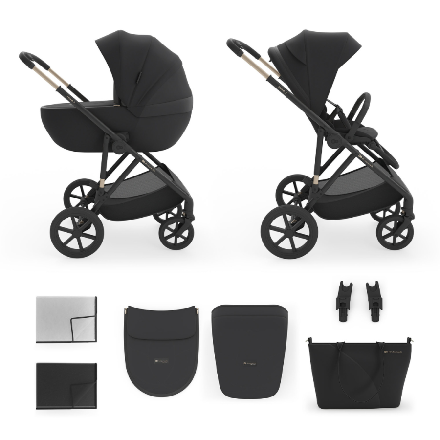 Бебешка количка 2в1 Kinderkraft Prime 3 Black