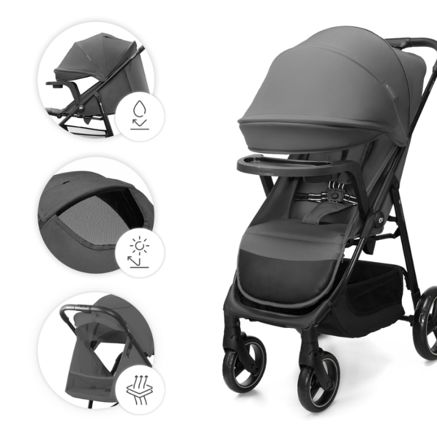 Бебешка количка с табла Kinderkraft Trig 3 Granite Grey