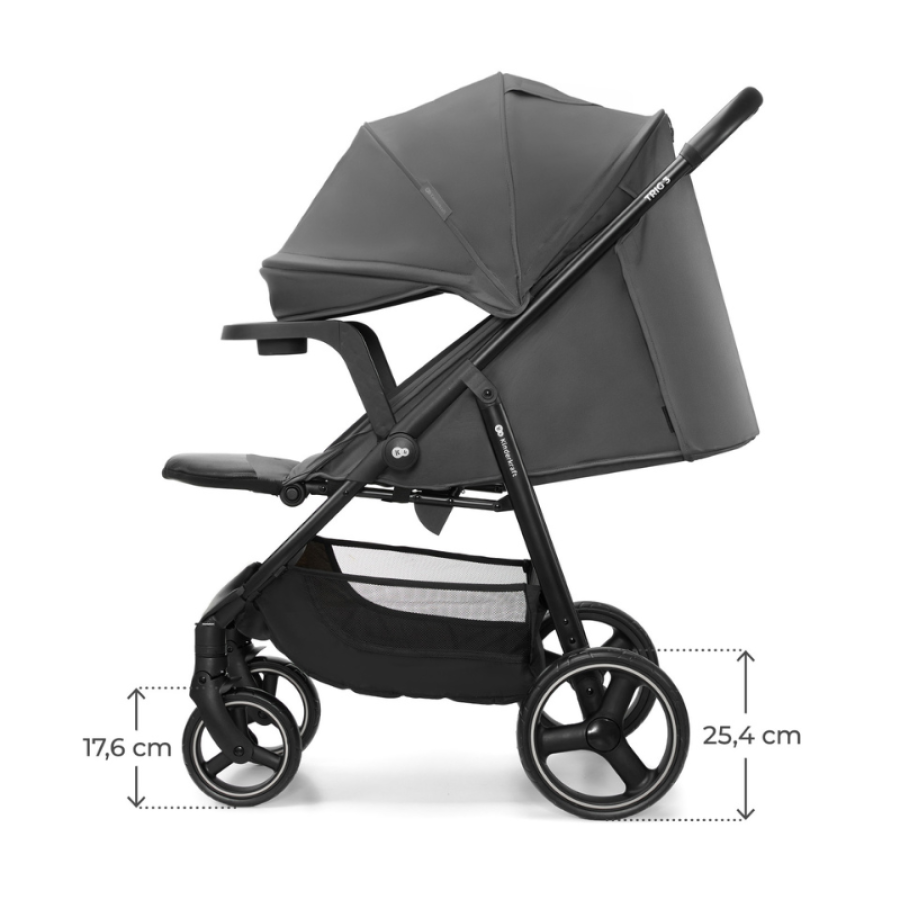 Бебешка количка с табла Kinderkraft Trig 3 Granite Grey