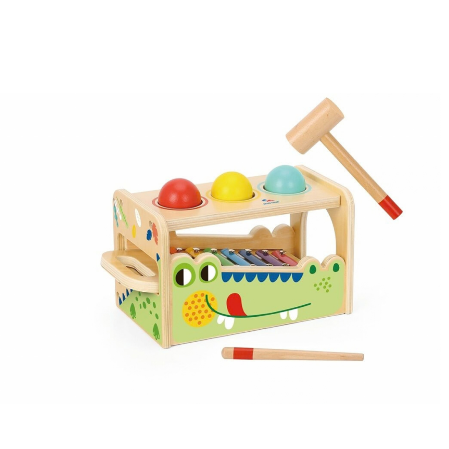 Дървена играчка с ксилофон Crocodile