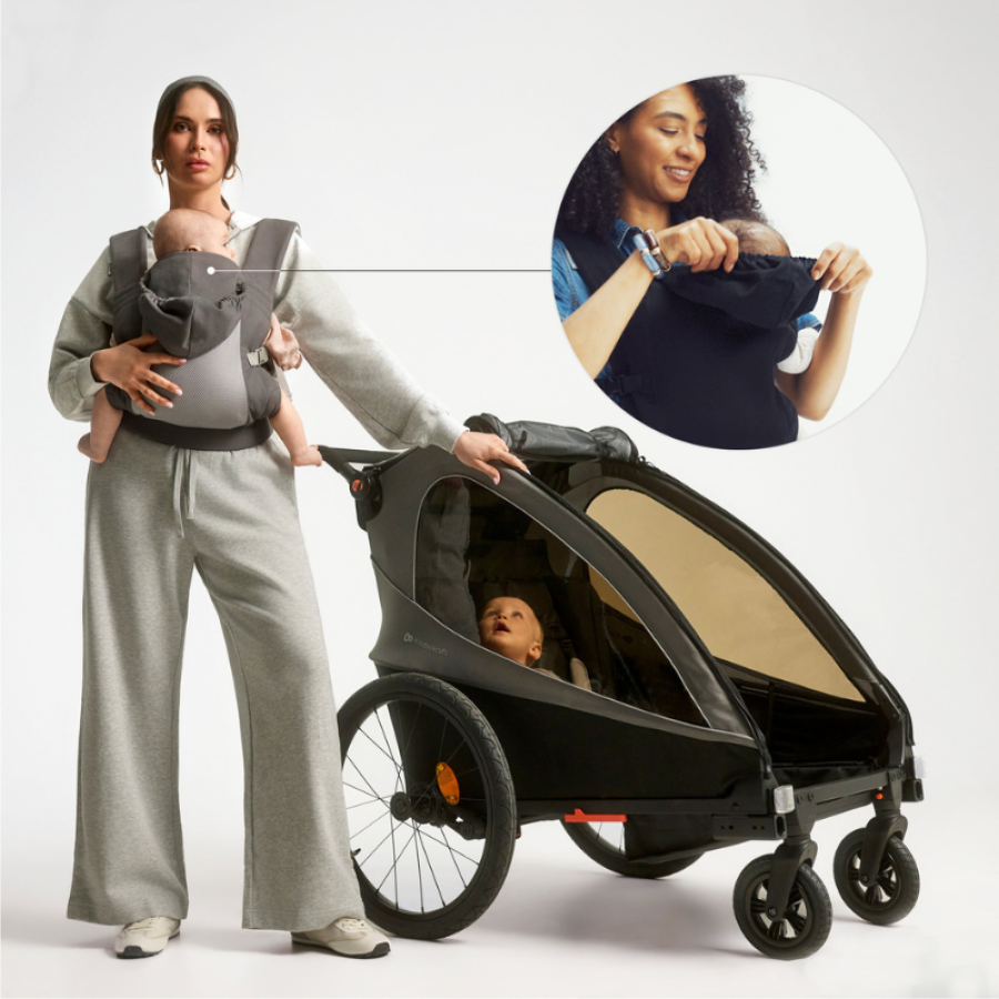 Ергономична раница Kinderkraft CarryBee Grey