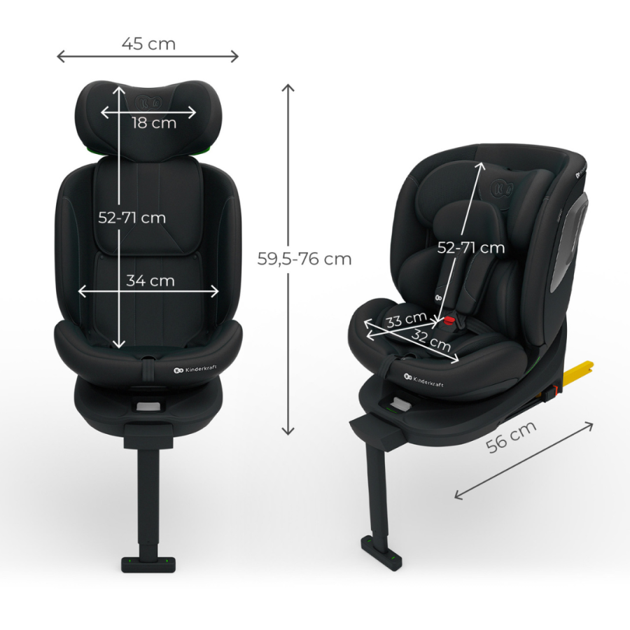 KinderKraft I-360 2 Plus столче за кола зелено