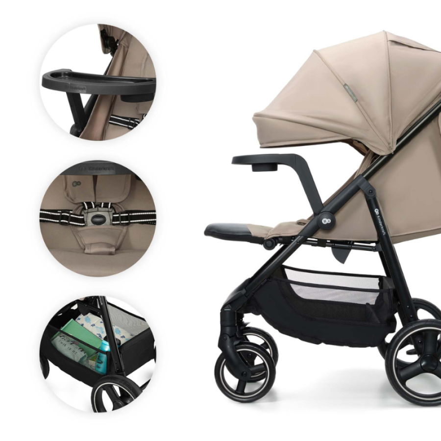 Бебешка количка с табла Kinderkraft Trig 3 Stone Beige