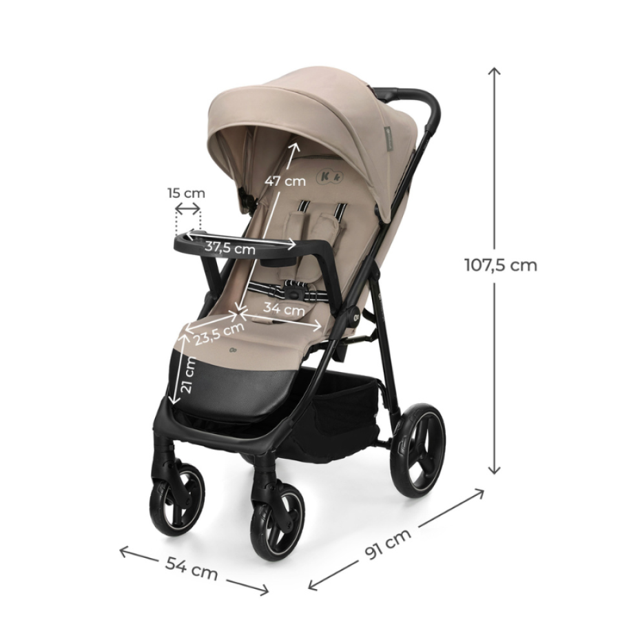 Бебешка количка с табла Kinderkraft Trig 3 Stone Beige