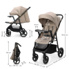Бебешка количка с табла Kinderkraft Trig 3 Stone Beige