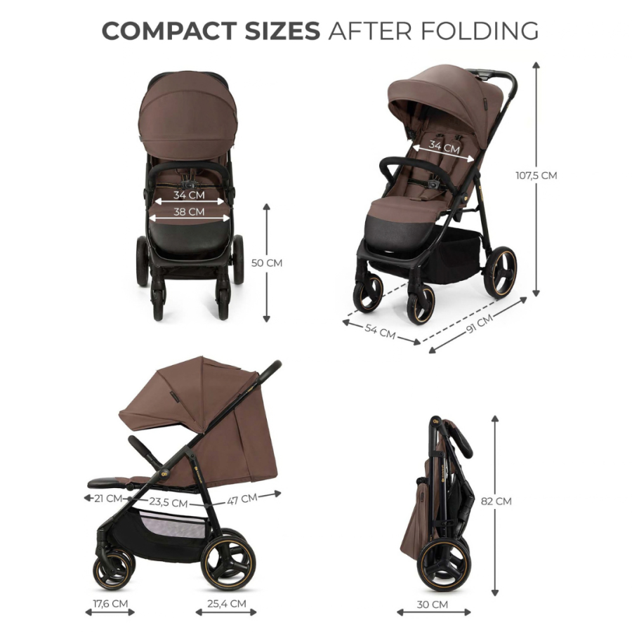 Бебешка количка Kinderkraft Trig 3 Velvet Mocca