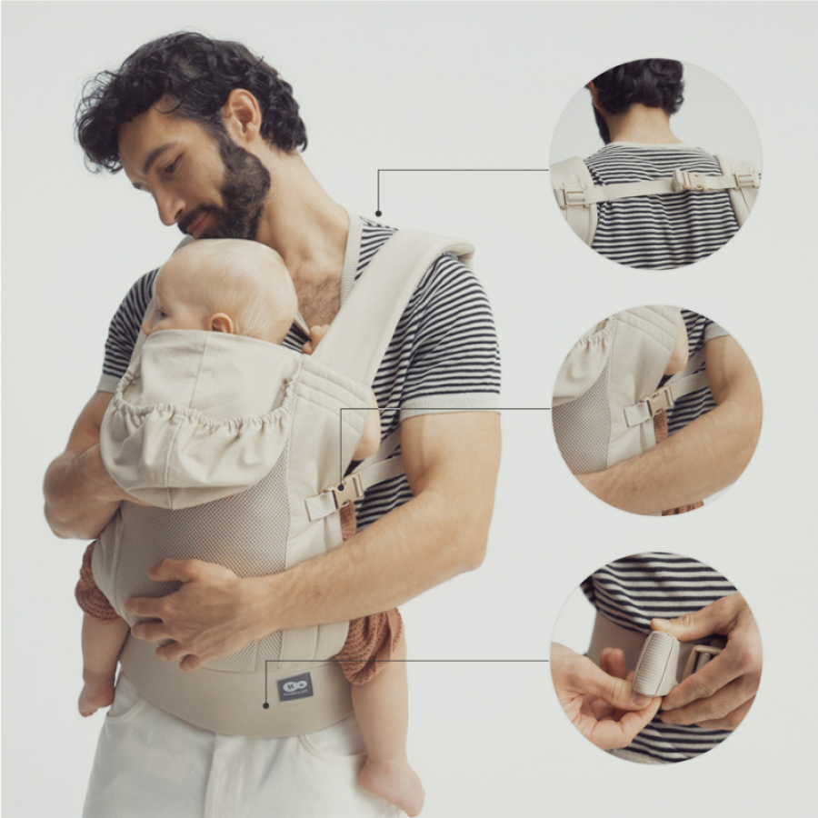 Ергономична раница Kinderkraft CarryBee Beige
