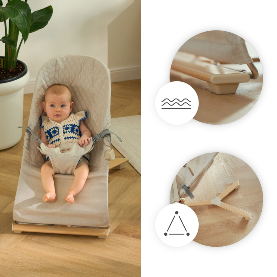 Бебешки шезлонг KinderKraft Mimi Light Grey