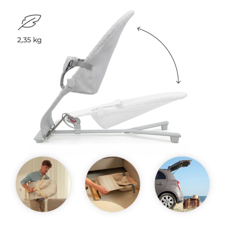 Бебешки шезлонг KinderKraft Mimi Light Grey