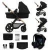 KinderKraft MOOV 2 бебешка количка 3в1 Pure Black