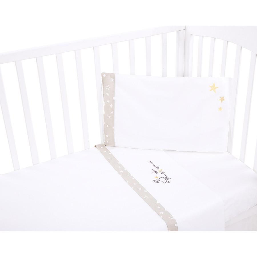 Бебешки спален комплект 3 части EU style 60/120 с бродерия Little Dreamer Stars