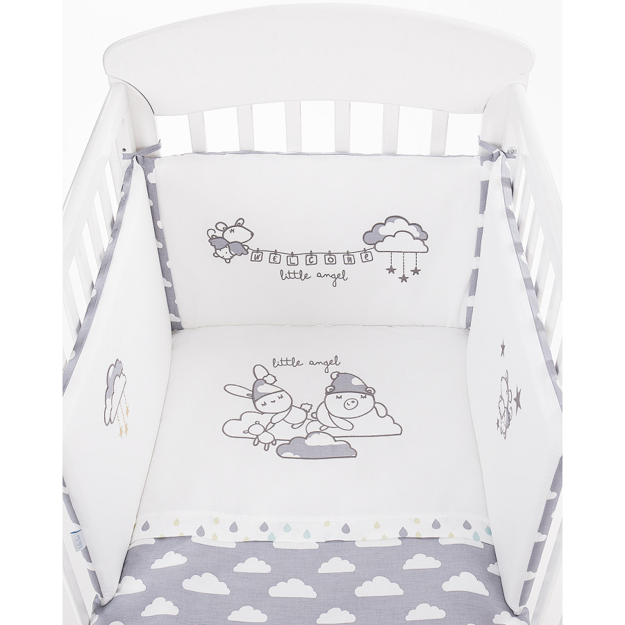 Бебешки спален комплект 2 части EU style 70/140 бродерия Little Angel Clouds