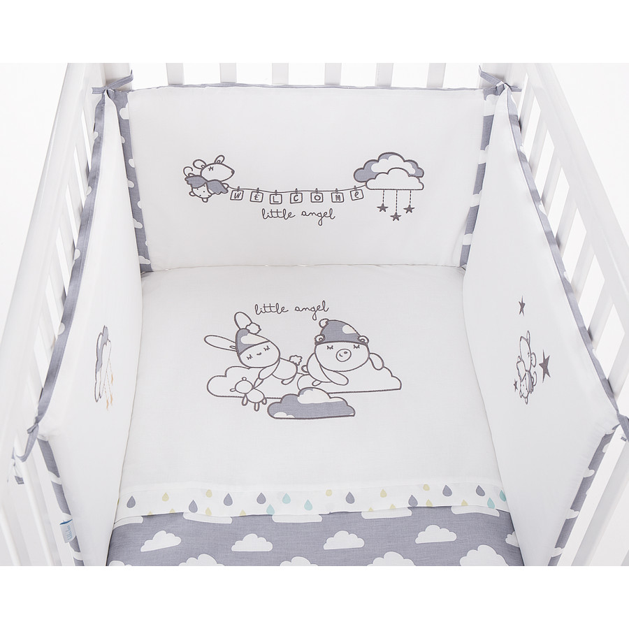 Бебешки спален комплект 2 части EU style 70/140 бродерия Little Angel Clouds