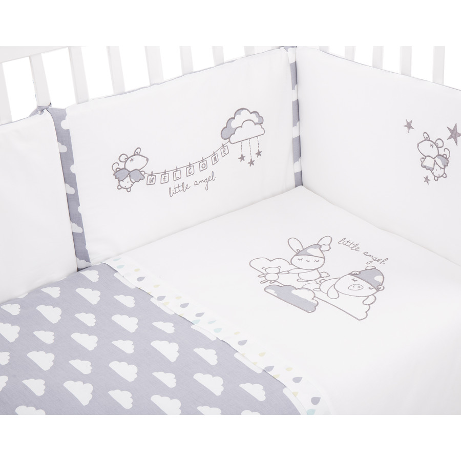 Бебешки спален комплект 2 части EU style 70/140 бродерия Little Angel Clouds