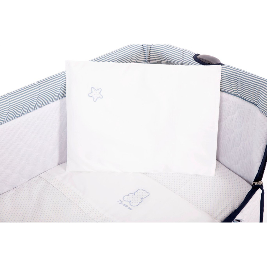 Бебешки спален комплект за мини-кошара 5ч My little bear blue