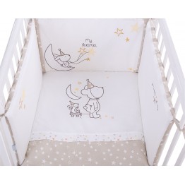 Бебешки спален комплект 2 части EU style 60/120 бродерия Little Dreamer Stars