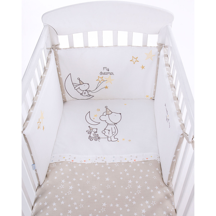 Бебешки спален комплект 2 части EU style 60/120 бродерия Little Dreamer Stars
