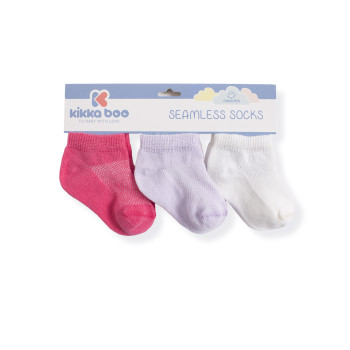 Бебешки памучни чорапи терлички SOLID PURPLE 2-3 години