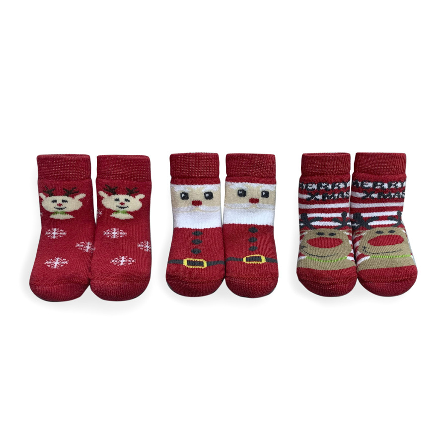 Бебешки памучни термо чорапи MERRY XMAS 1-2 години