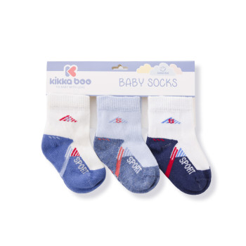 Бебешки памучни чорапи SPORT BLUE 2-3 години