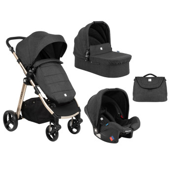 Комбинирана количка 3 в 1 Ugo Black Melange 2020