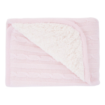 Плетено памучно одеяло с шерпа Light Pink